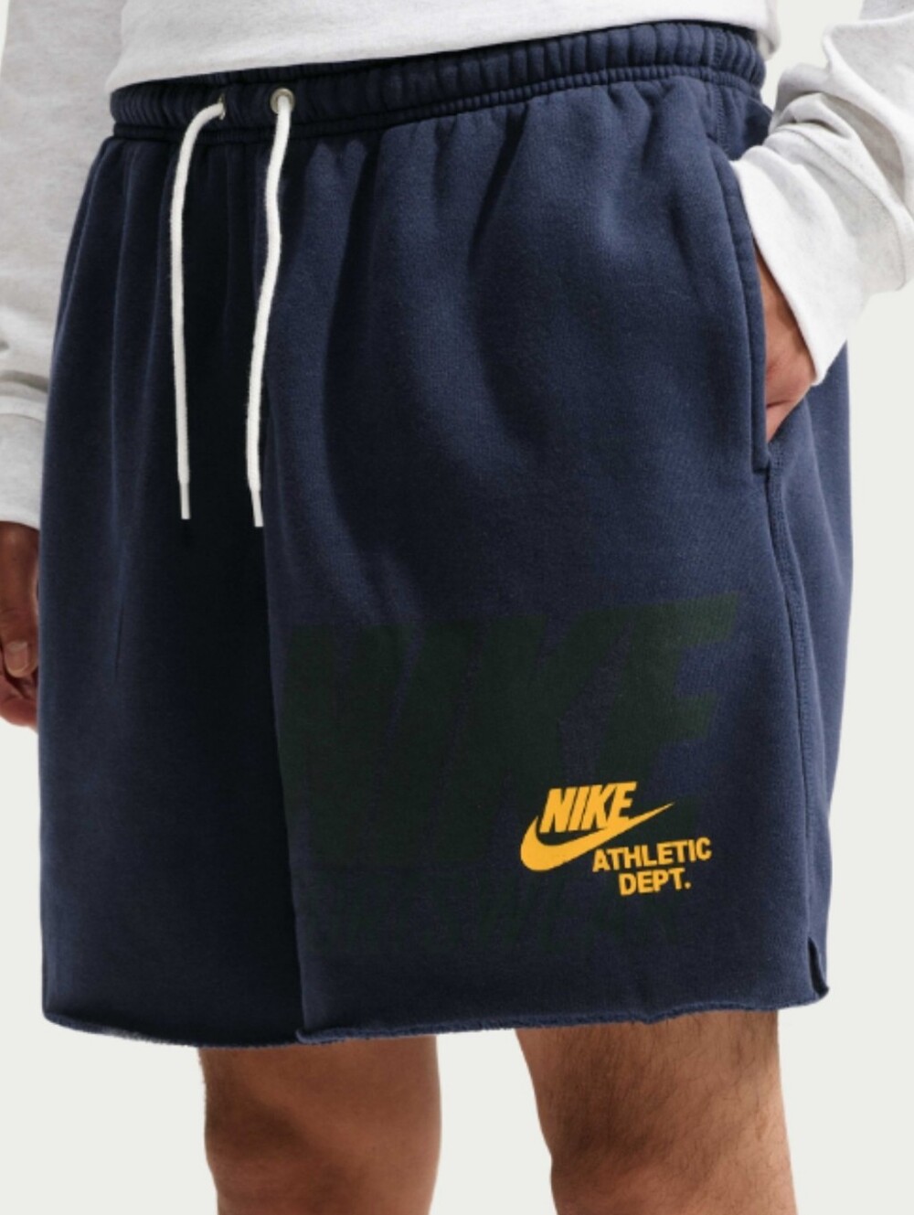 NEW!!! NIKE Navy Athletic Shorts with Yellow Nike Logo,Navy,Size M,Retail $42.00